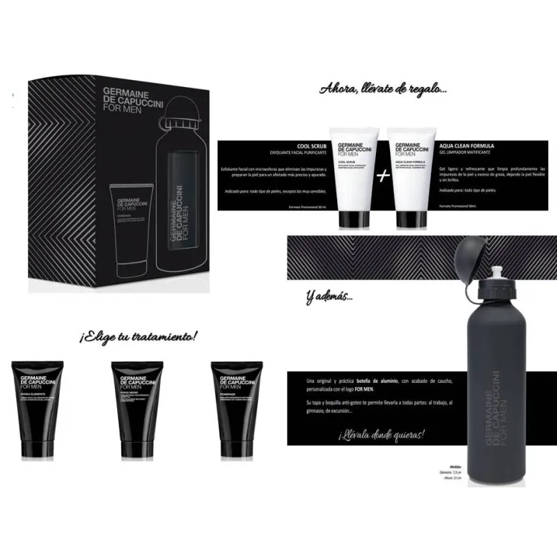 Pack For Men (Power+Cool+Aqua)50 + Botella Germaine de Capuccini 19 Pack For Men (Power+Cool+Aqua)50 + Botella Germaine de Capuccini 19
